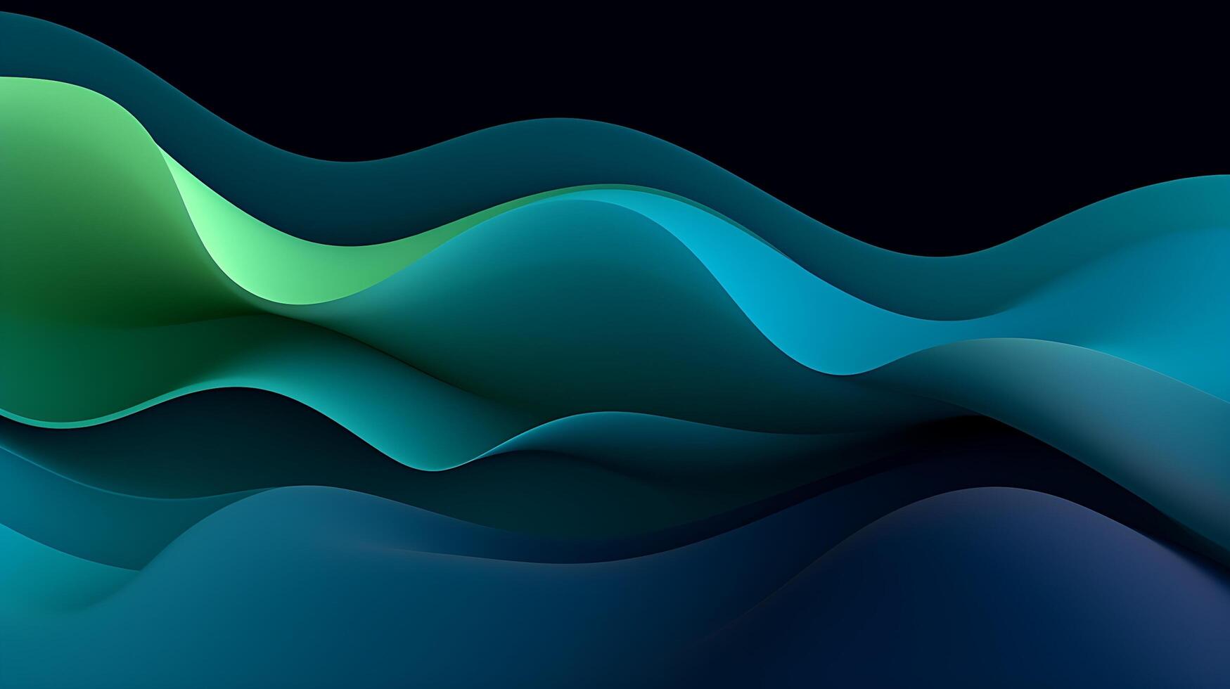 Abstract Dark Green and blue liquid Wave Background. photo