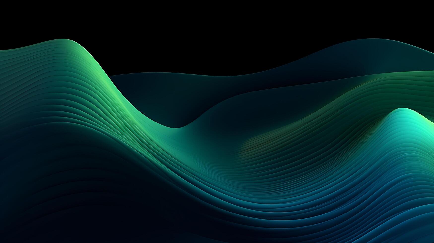 Abstract Dark Green and blue liquid Wave Background. photo