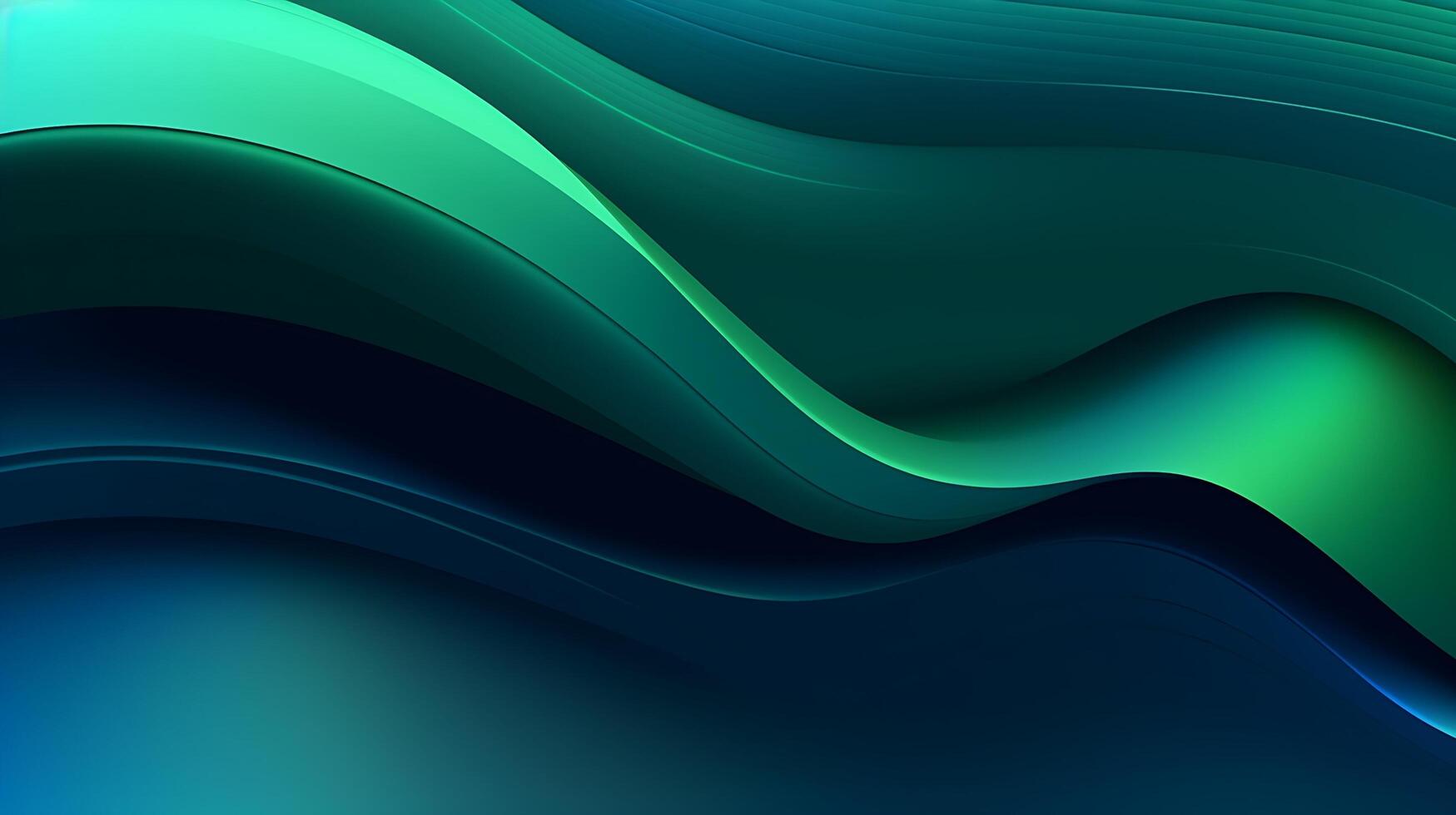 Abstract Dark Green and blue liquid Wave Background. photo
