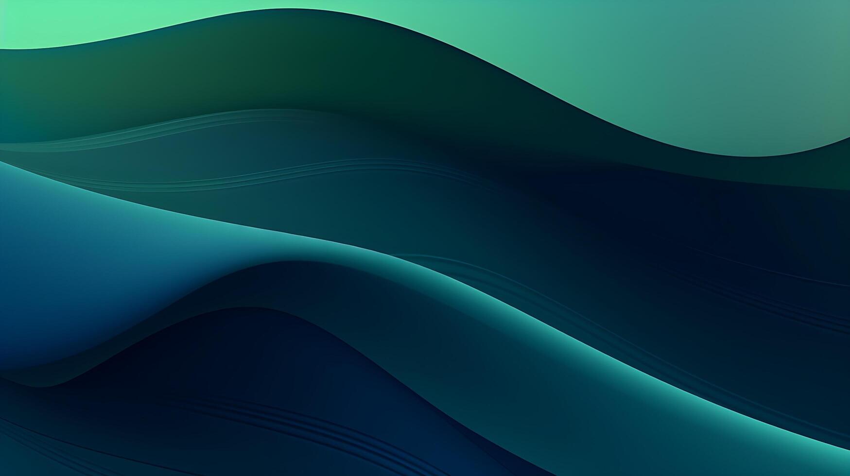 Abstract Dark Green and blue liquid Wave Background. photo