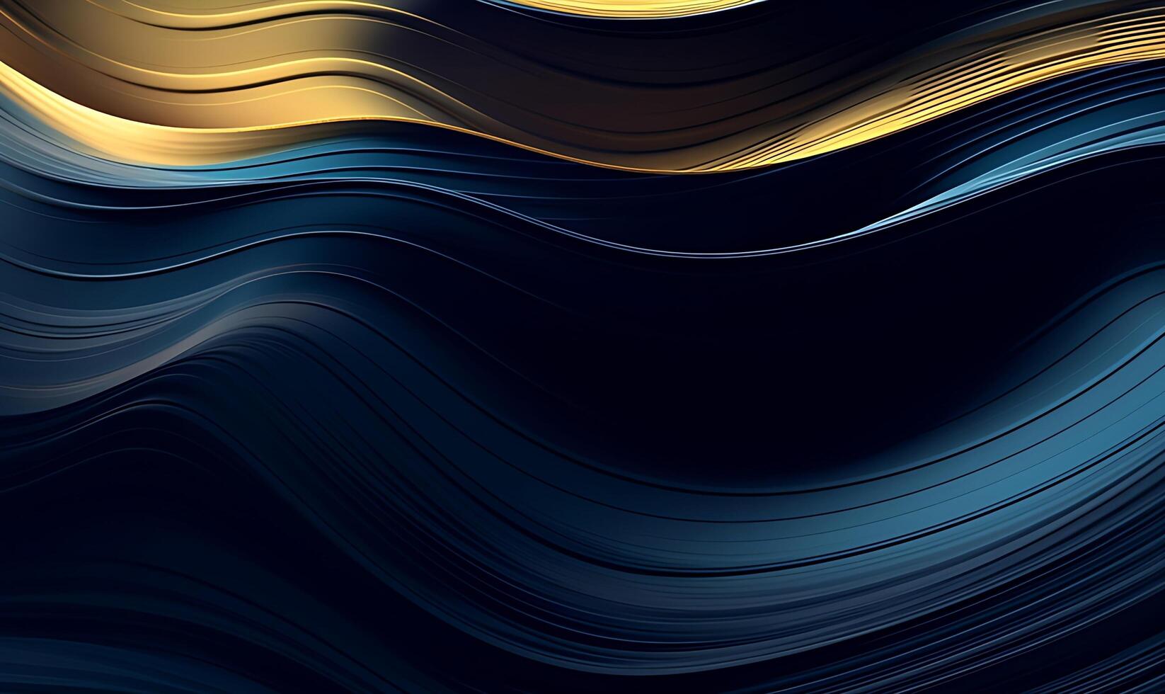 Abstract blue luxury wave background. AI Generated photo