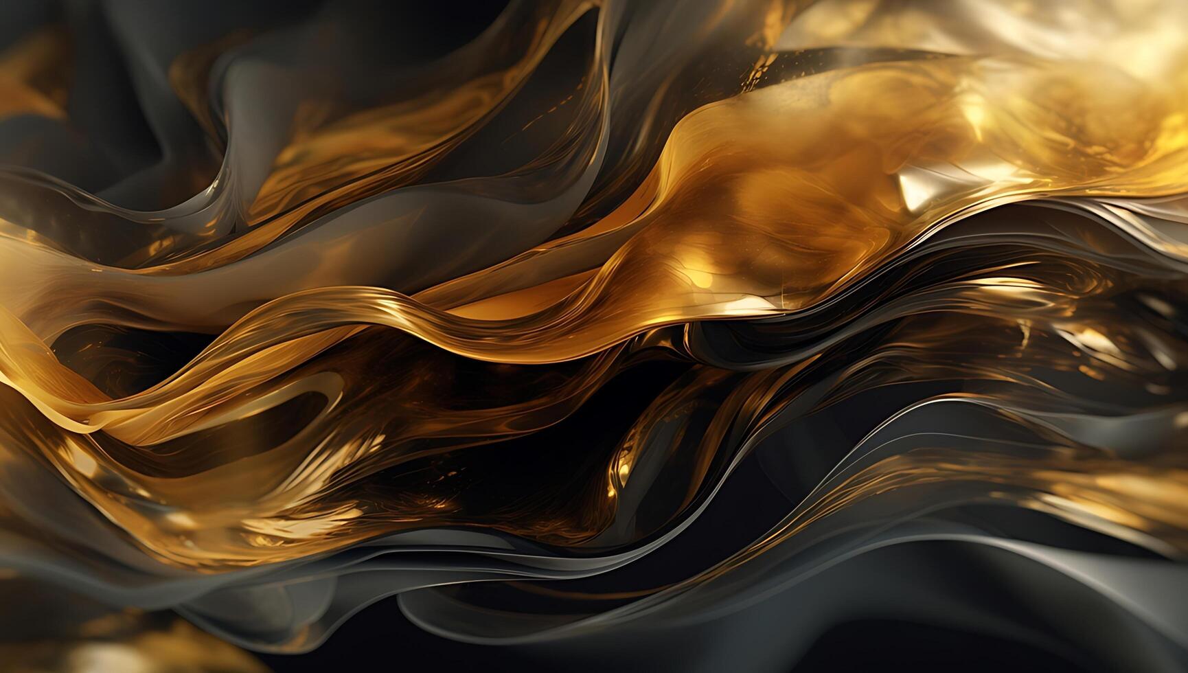 Abstract black gold wave background. photo
