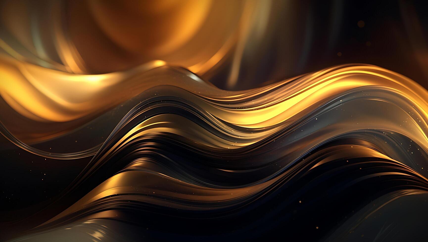 Abstract black gold wave background. photo