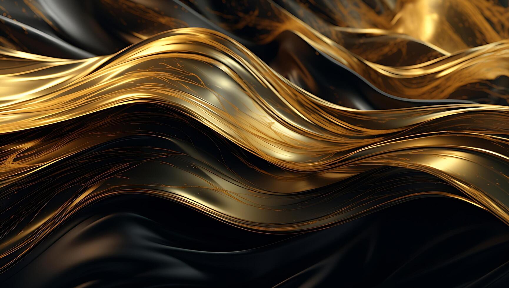 Abstract black gold wave background. photo