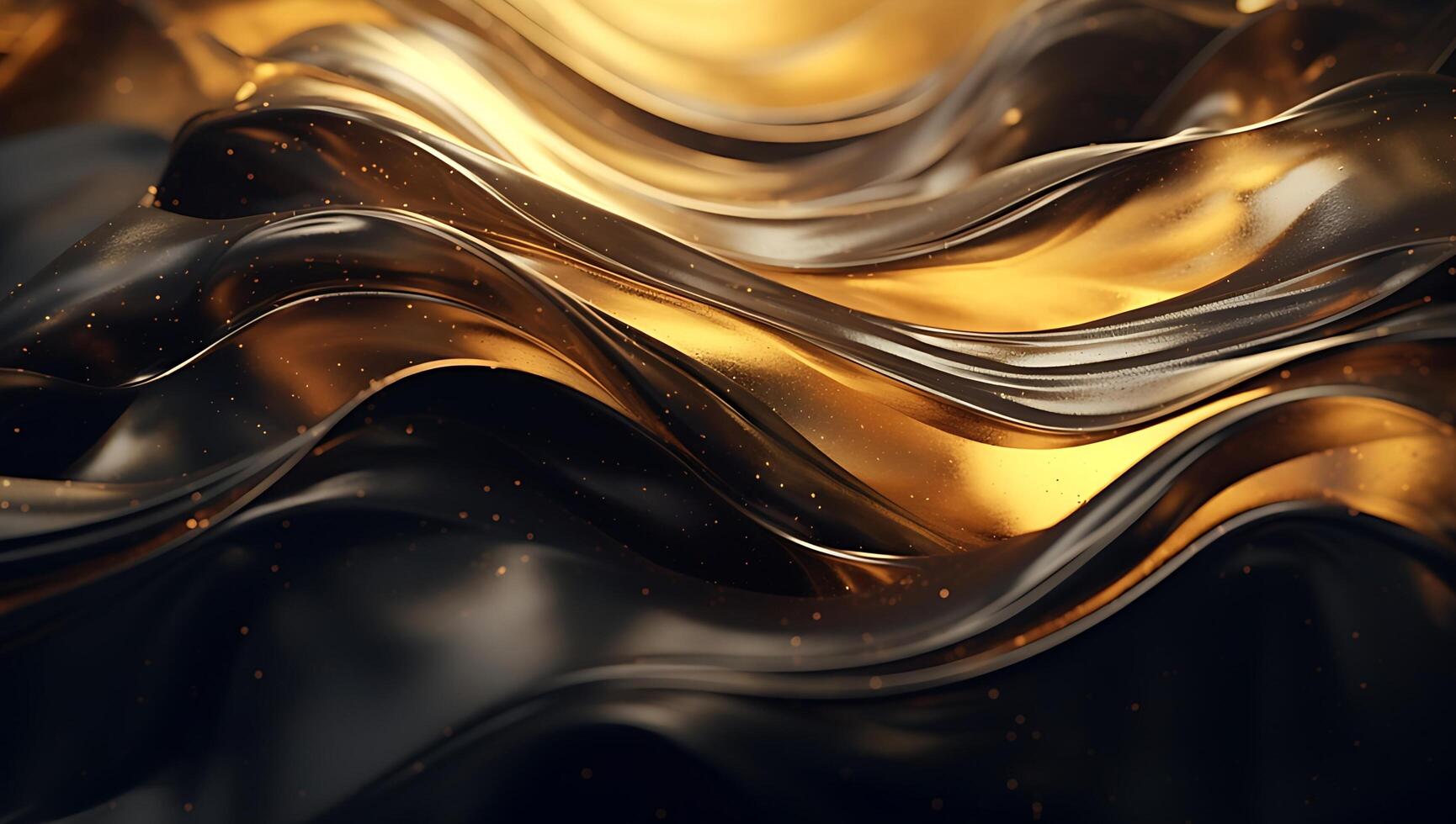 Abstract black gold wave background. photo