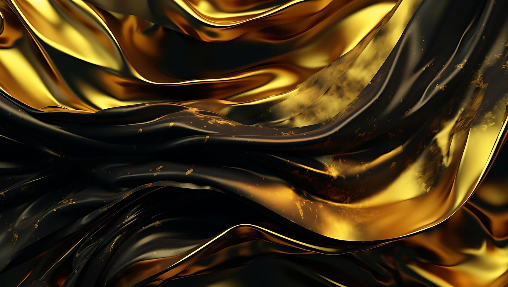 Abstract black gold wave background. AI Generated photo