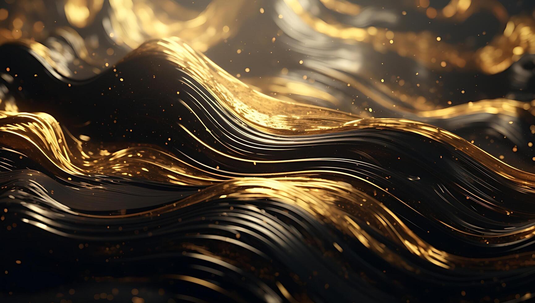Abstract black gold wave background. photo