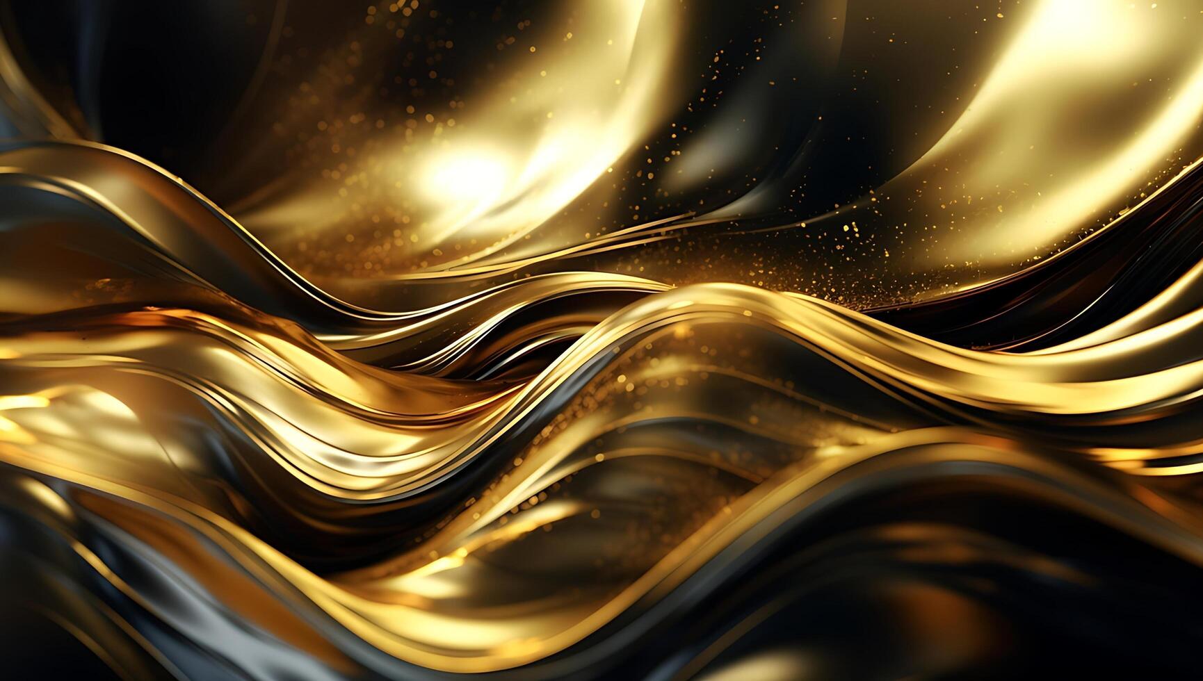 Abstract black gold wave background. photo