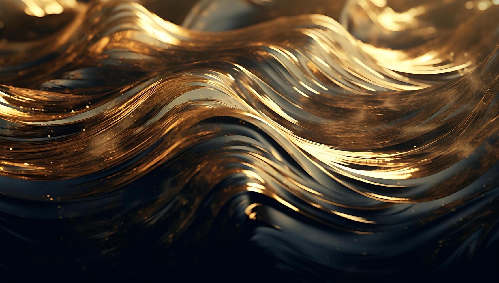 Abstract black gold wave background. photo