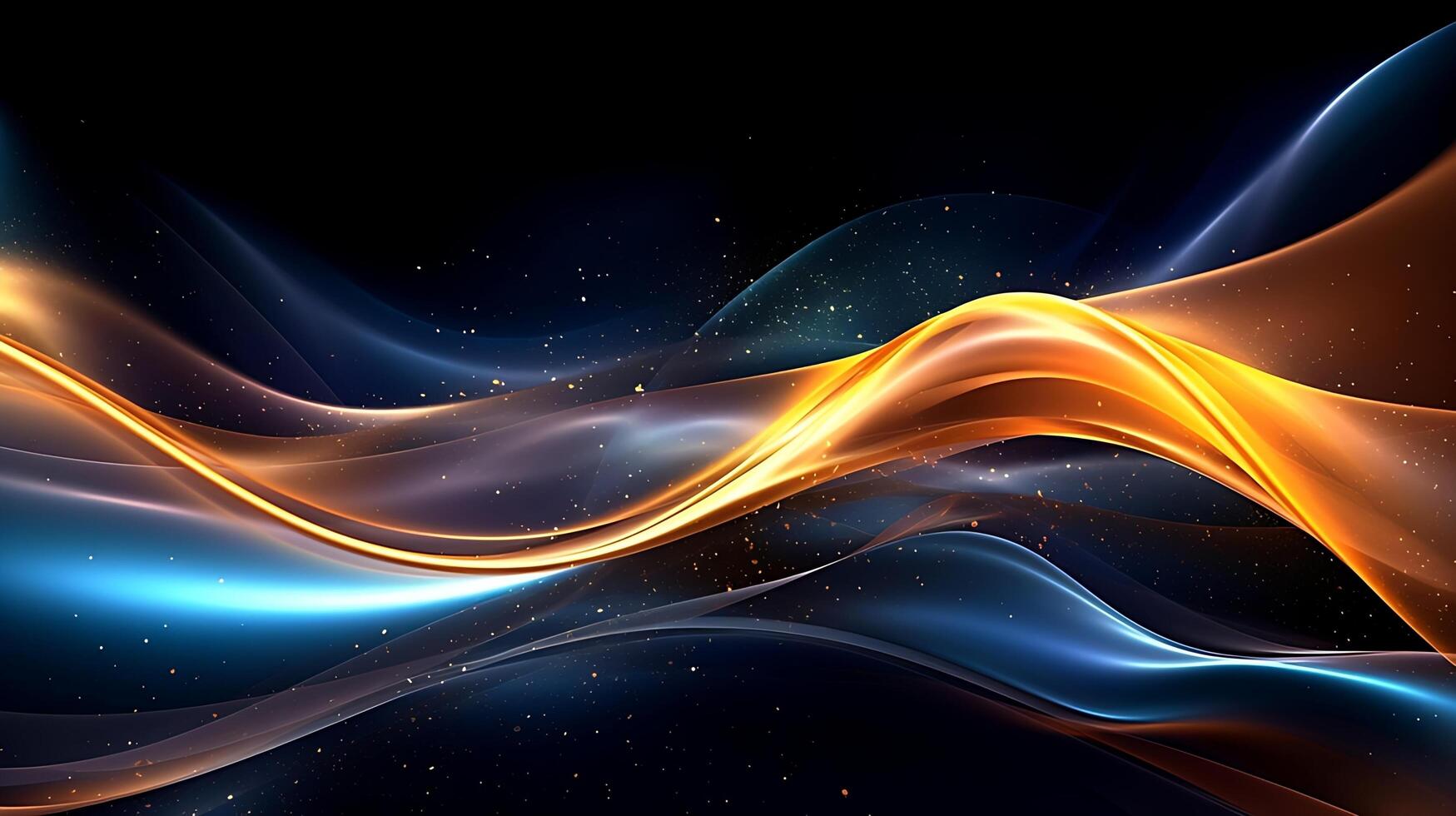 Abstract modern futuristic wave background with blue and gold color. photo
