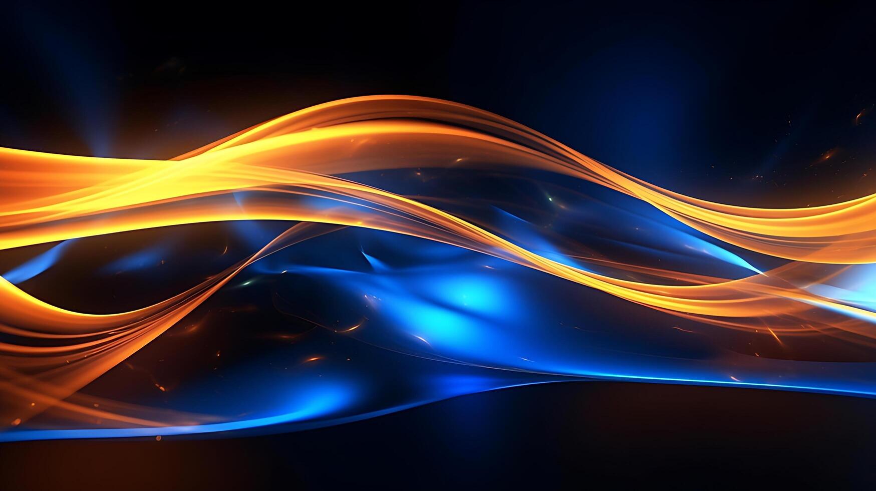 Abstract modern futuristic wave background with blue and gold color. photo