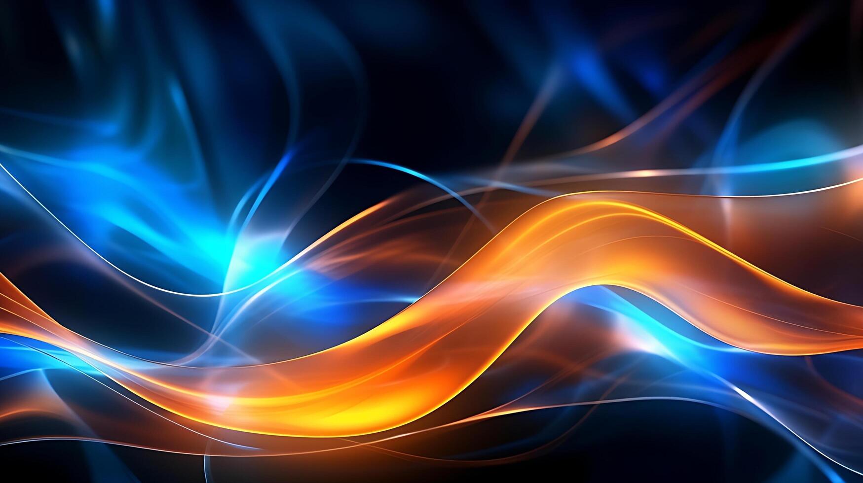 Abstract modern futuristic wave background with blue and gold color. AI Generated photo