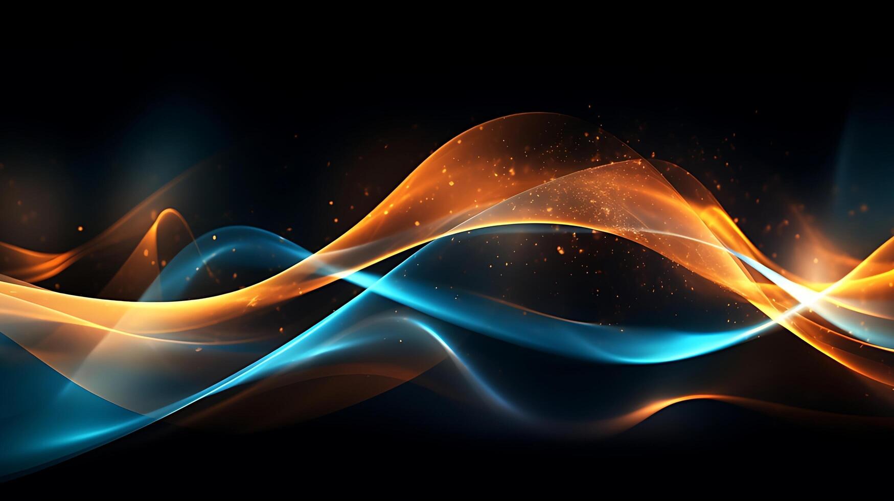 Abstract modern futuristic wave background with blue and gold color. photo
