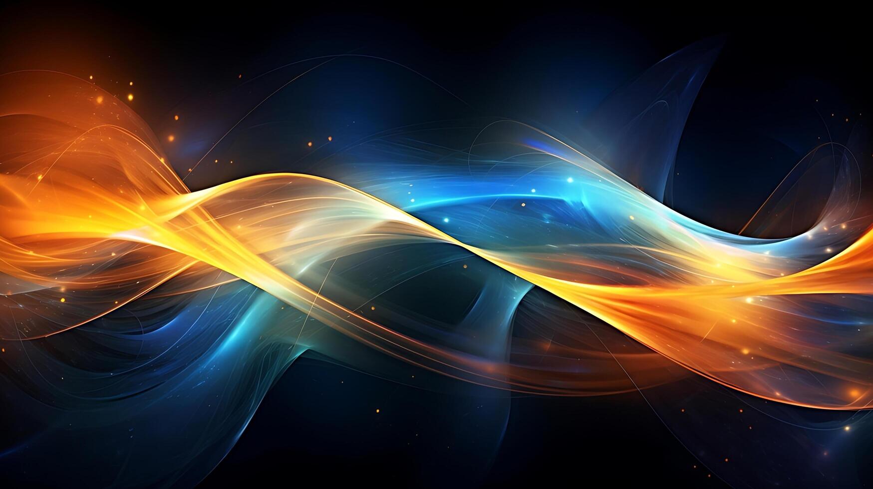 Abstract modern futuristic wave background with blue and gold color. photo