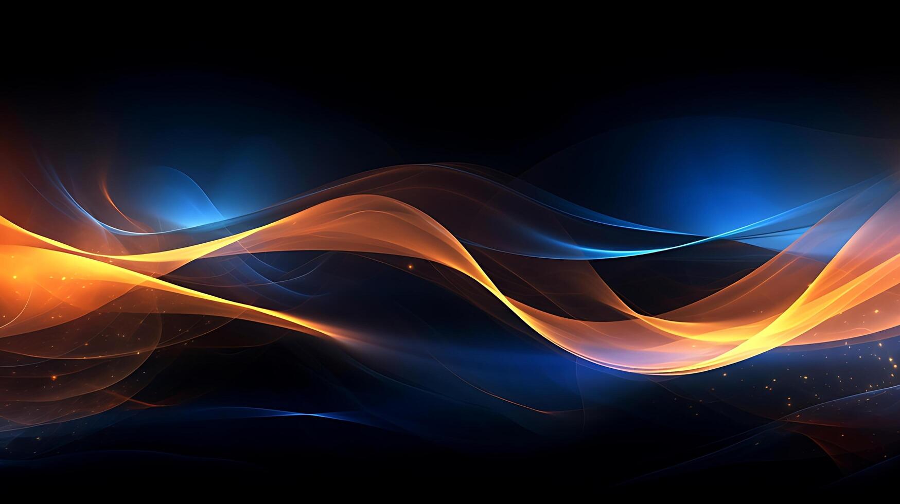 Abstract modern futuristic wave background with blue and gold color. photo