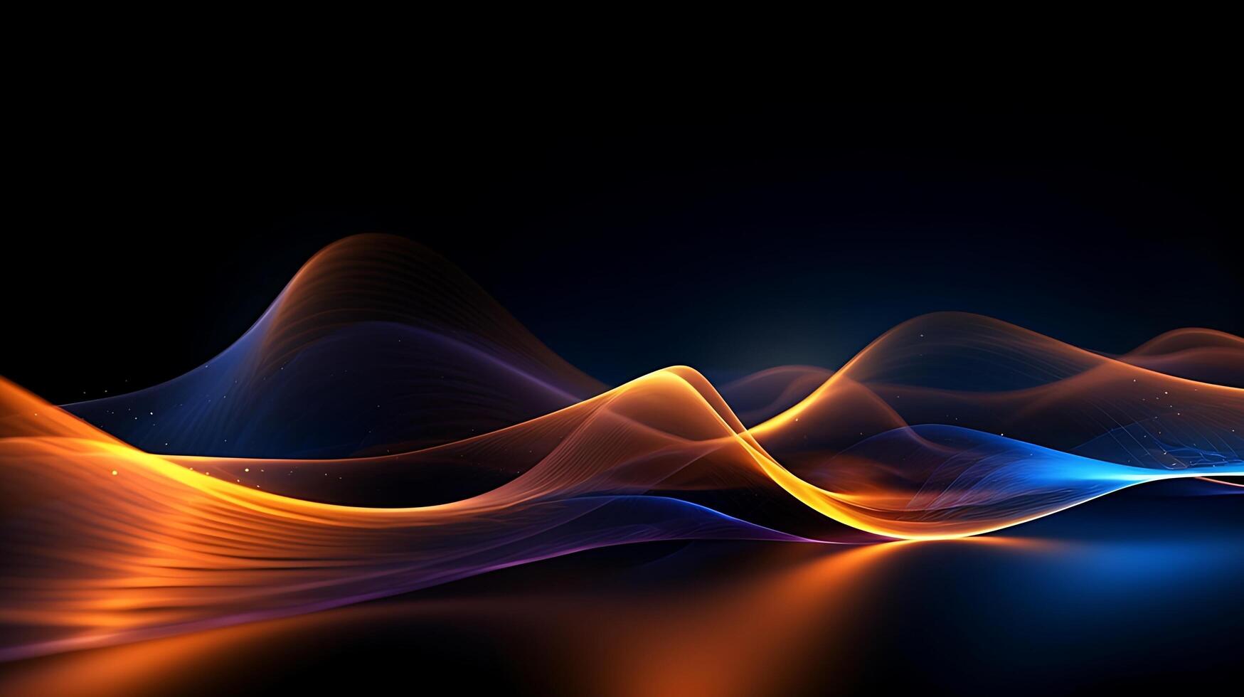 Abstract modern futuristic wave background with blue and gold color. photo
