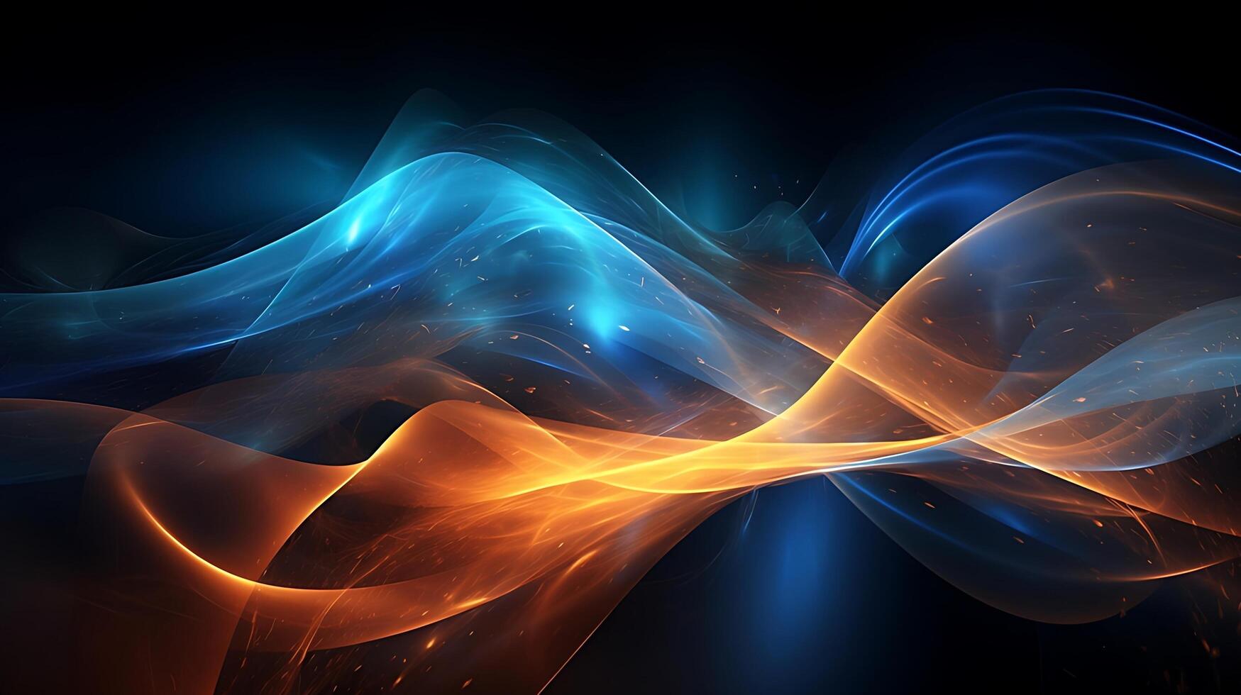 Abstract modern futuristic wave background with blue and gold color. photo