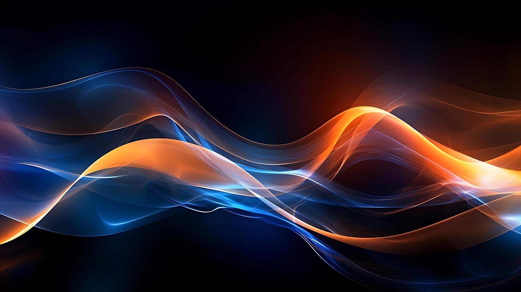 Abstract modern futuristic wave background with blue and gold color. photo