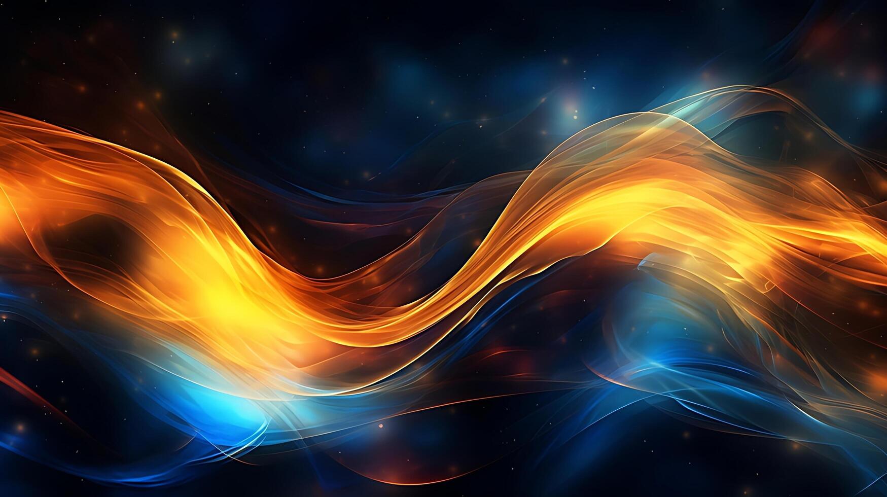 Abstract modern futuristic wave background with blue and gold color. photo