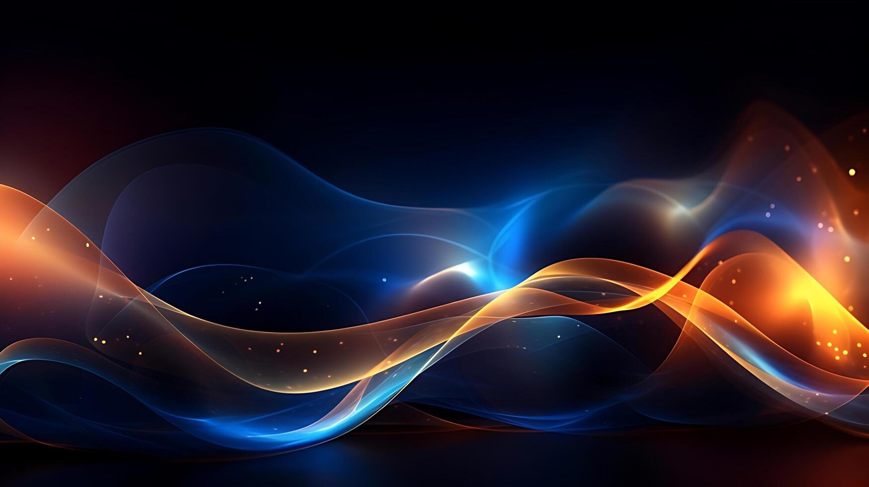 Abstract modern futuristic wave background with blue and gold color. photo