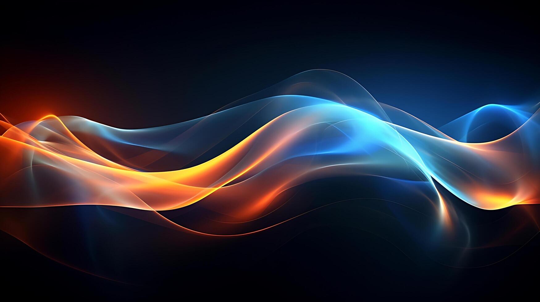 Abstract modern futuristic wave background with blue and gold color. photo