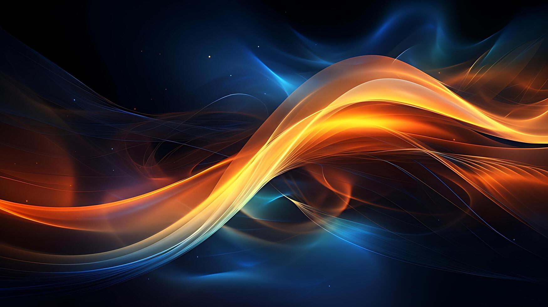 Abstract modern futuristic wave background with blue and gold color. photo