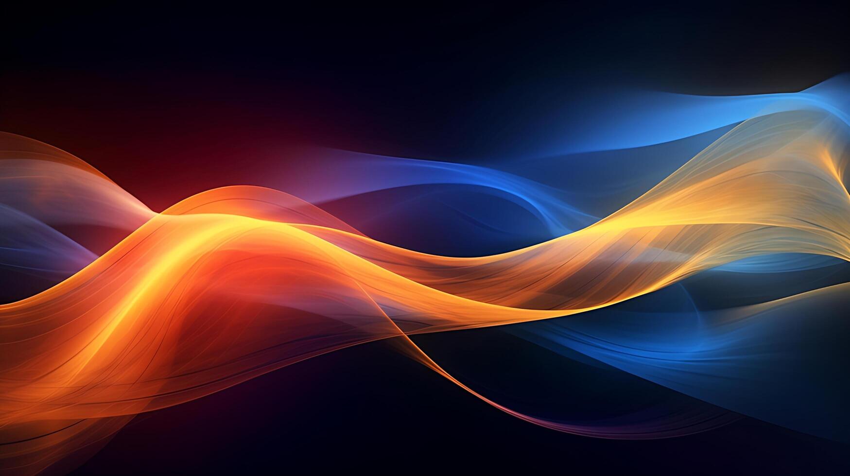 Abstract modern futuristic wave background with blue and gold color. photo