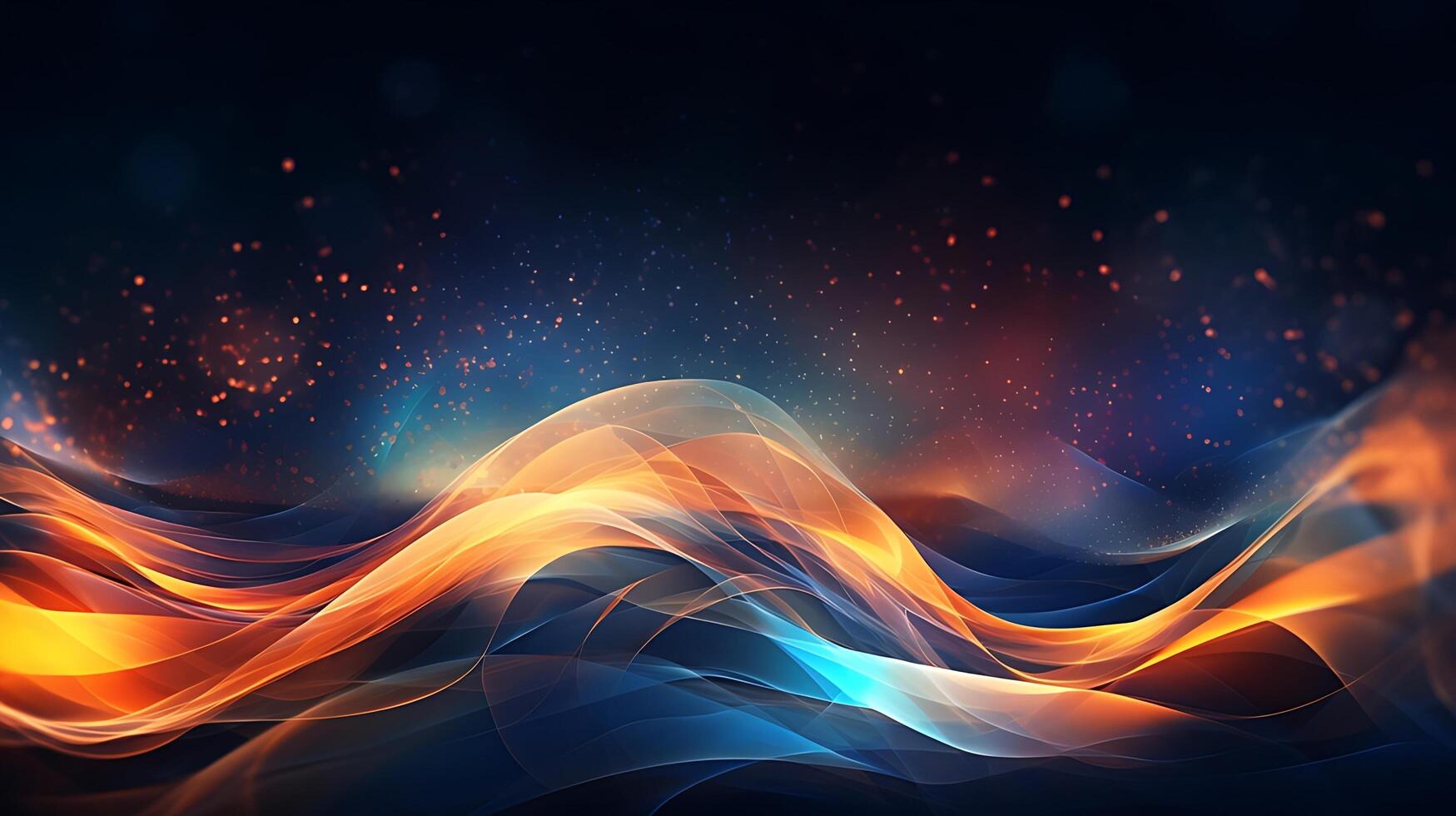 Abstract modern futuristic wave background with blue and gold color. photo