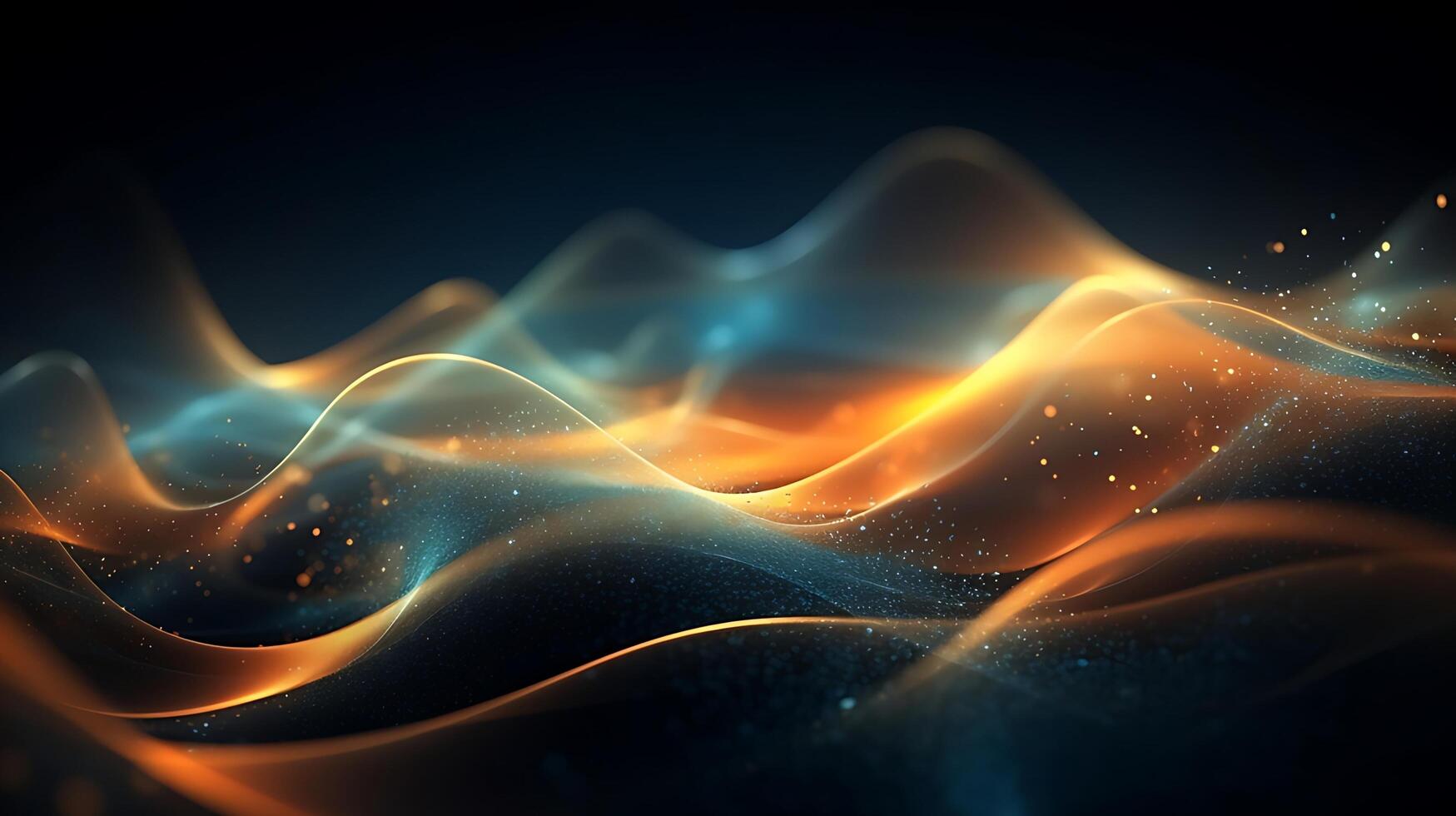Abstract modern futuristic wave background with blue and gold color. photo