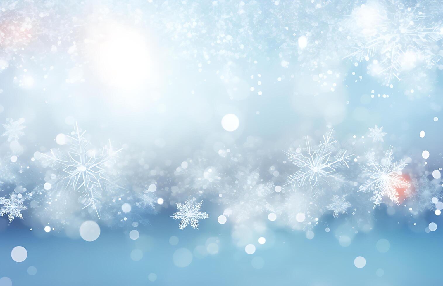 unfocussed snowflakes winter background illustration. photo