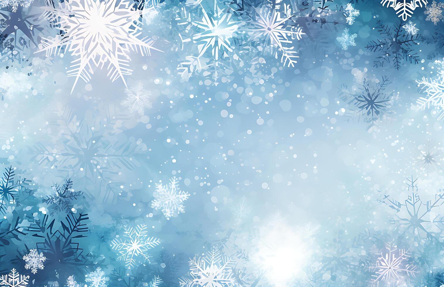 unfocussed snowflakes winter background illustration. photo