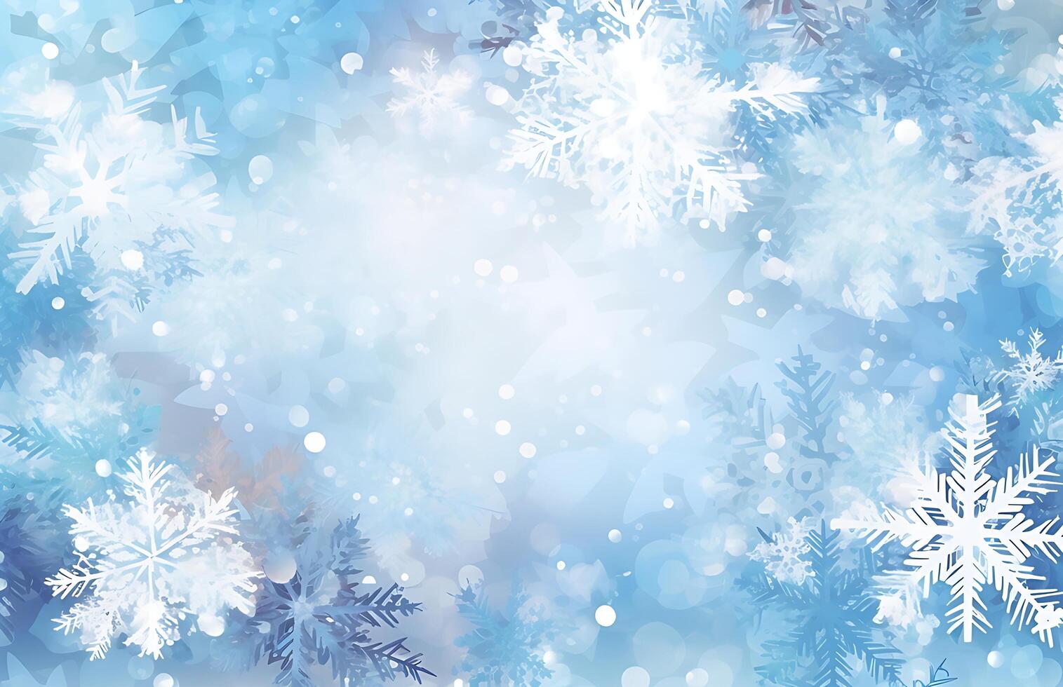 unfocussed snowflakes winter background illustration. photo