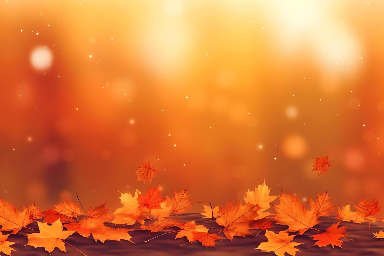 Realistic autumn background with colorful leaves illustration. photo