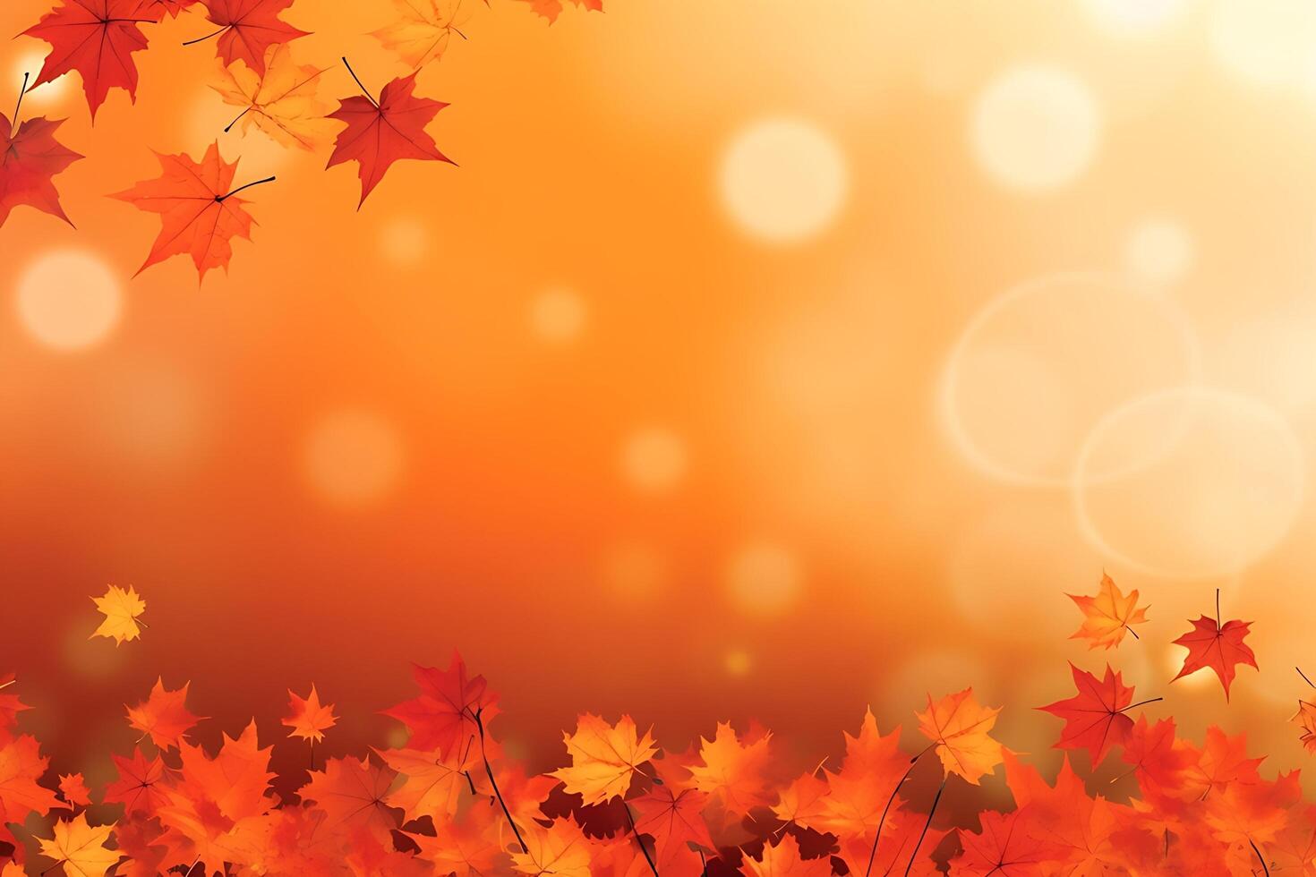 Realistic autumn background with colorful leaves illustration. photo
