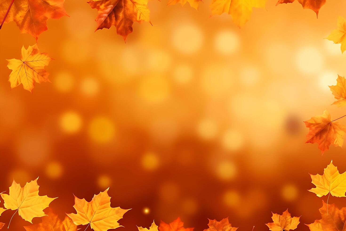 Realistic autumn background with colorful leaves illustration. photo
