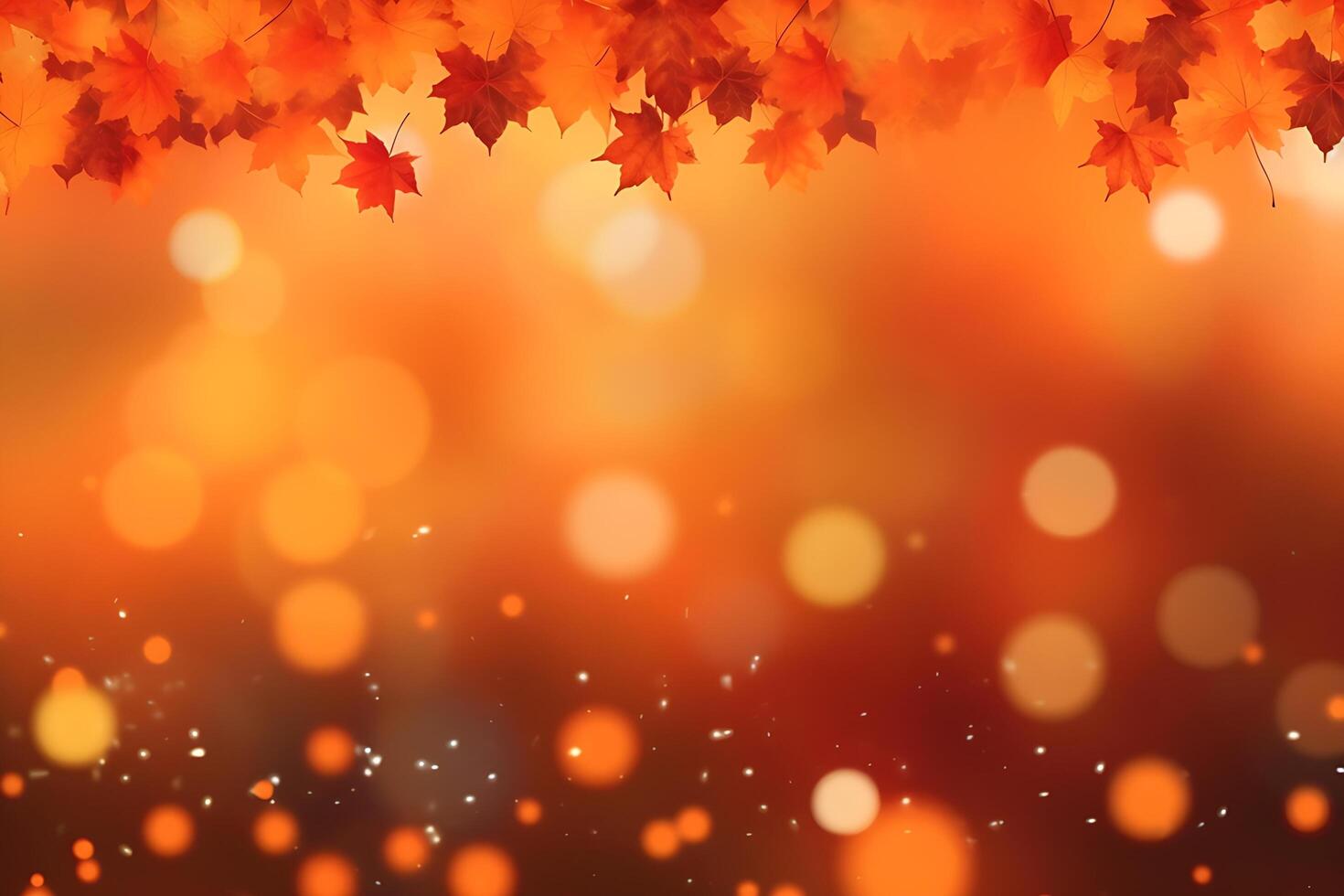 Realistic autumn background with colorful leaves illustration. photo