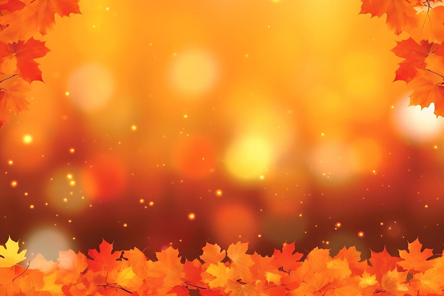 Realistic autumn background with colorful leaves illustration. photo