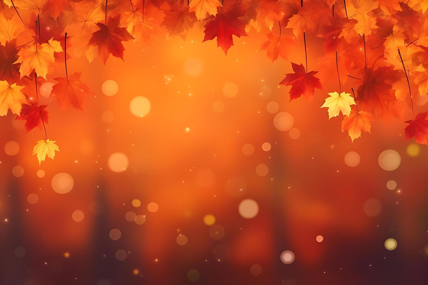 Realistic autumn background with colorful leaves illustration. photo