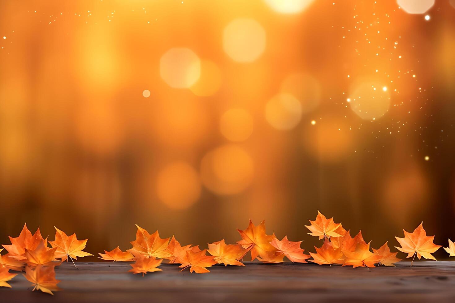Realistic autumn background with colorful leaves illustration. photo