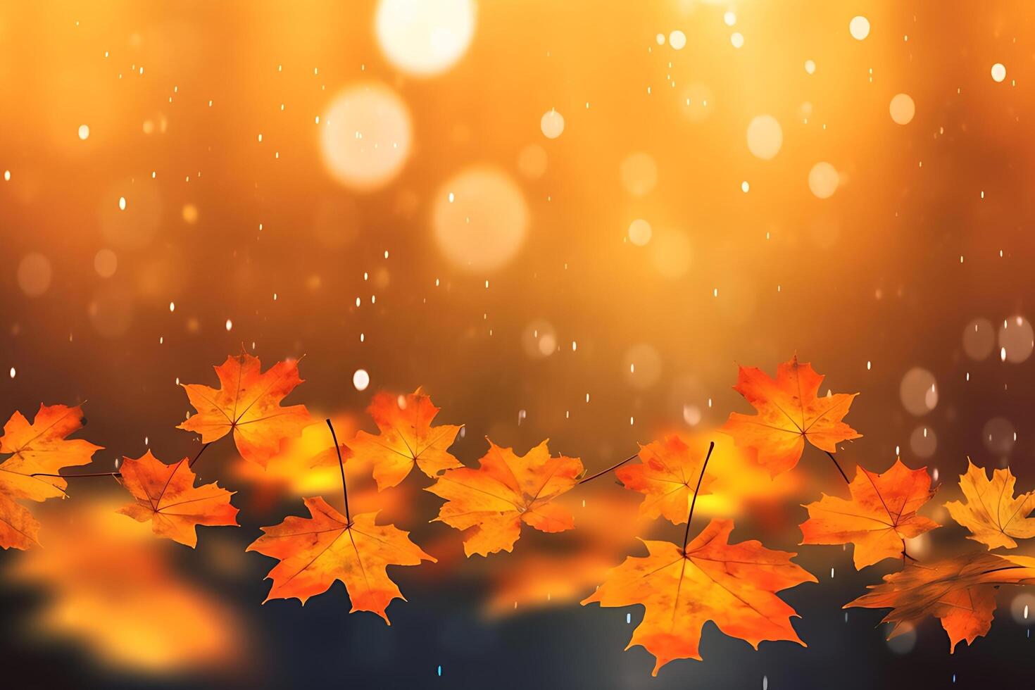 Realistic autumn background with colorful leaves illustration. photo