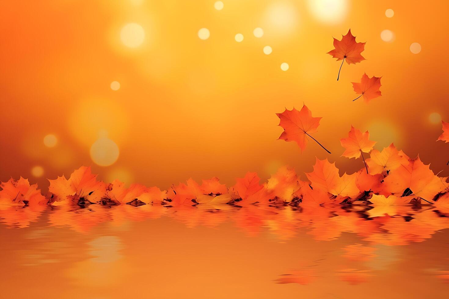 Realistic autumn background with colorful leaves illustration. photo
