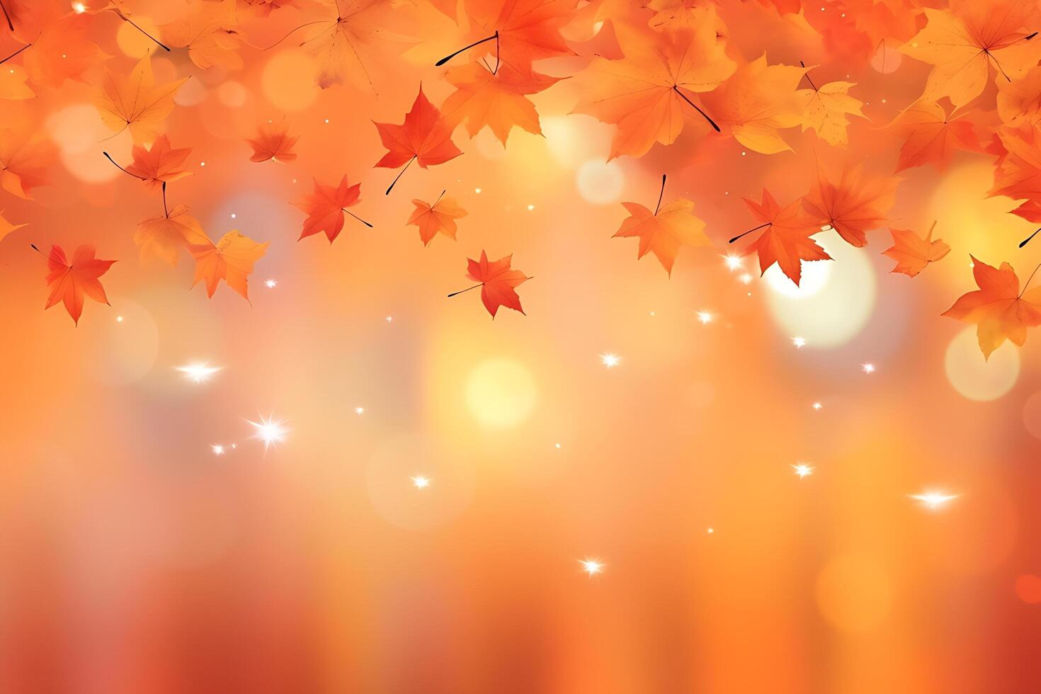 Realistic autumn background with colorful leaves illustration. photo