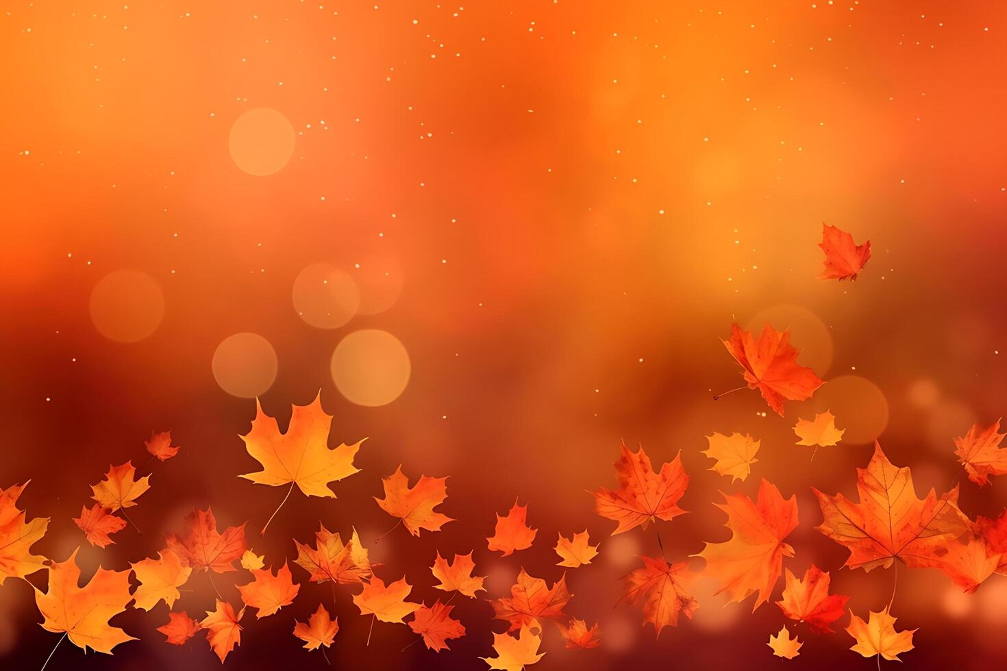 Realistic autumn background with colorful leaves illustration. photo