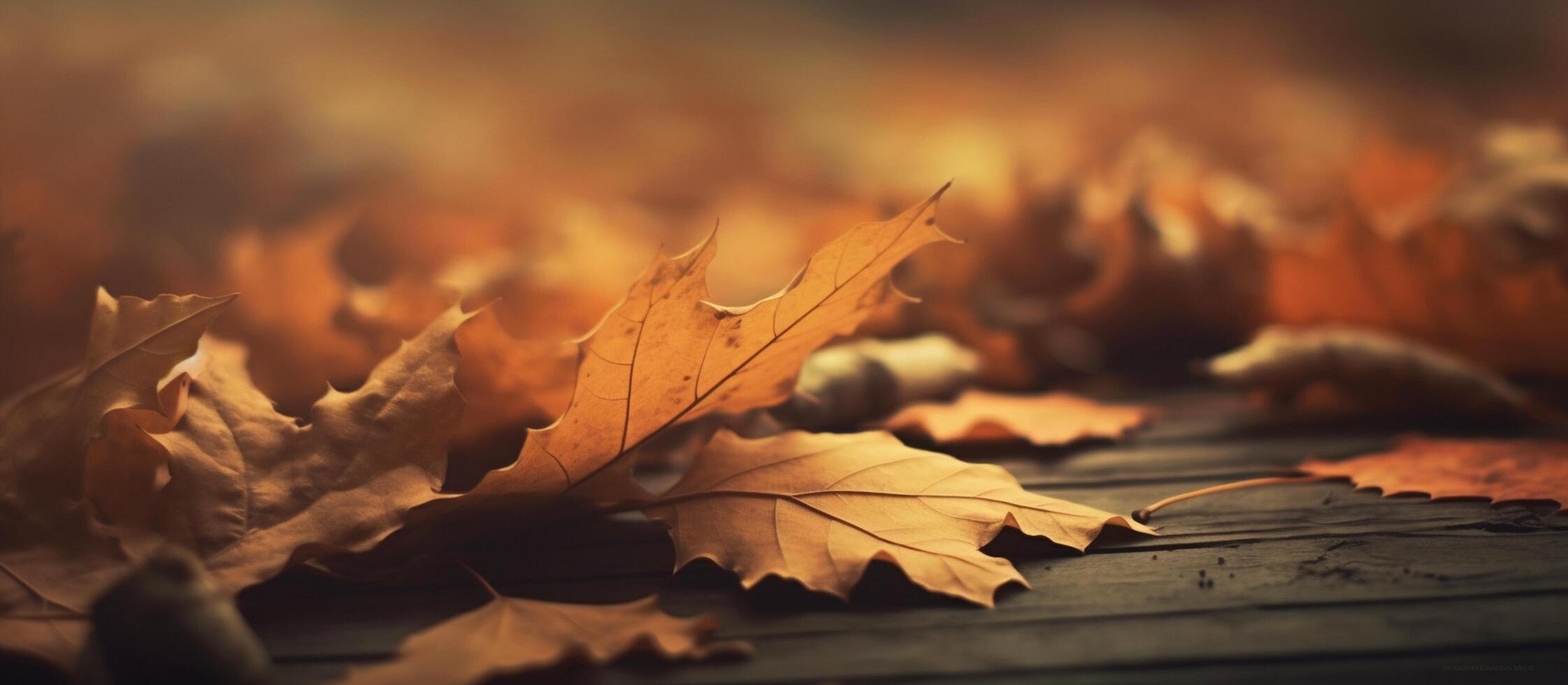 Beautiful autumn leaves on blurred background. photo