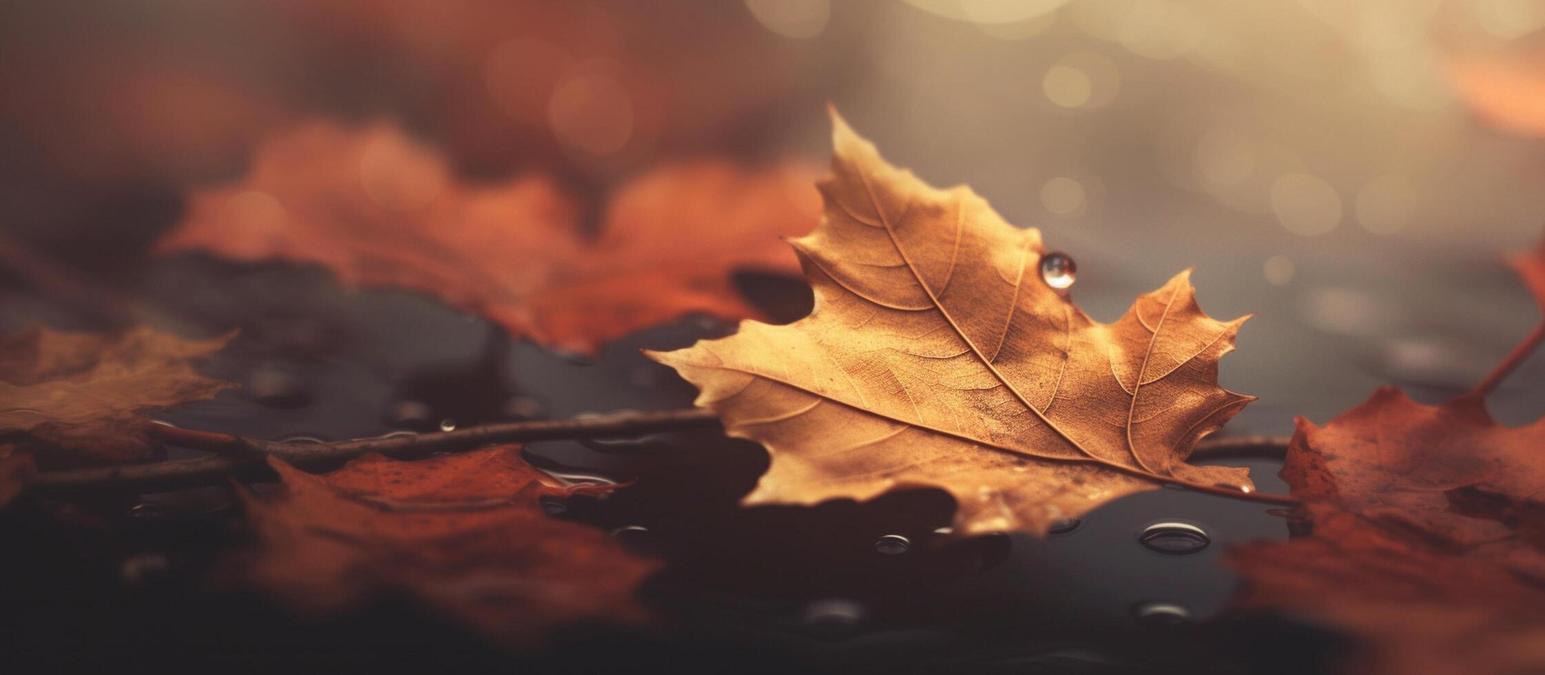 Beautiful autumn leaves on blurred background. photo