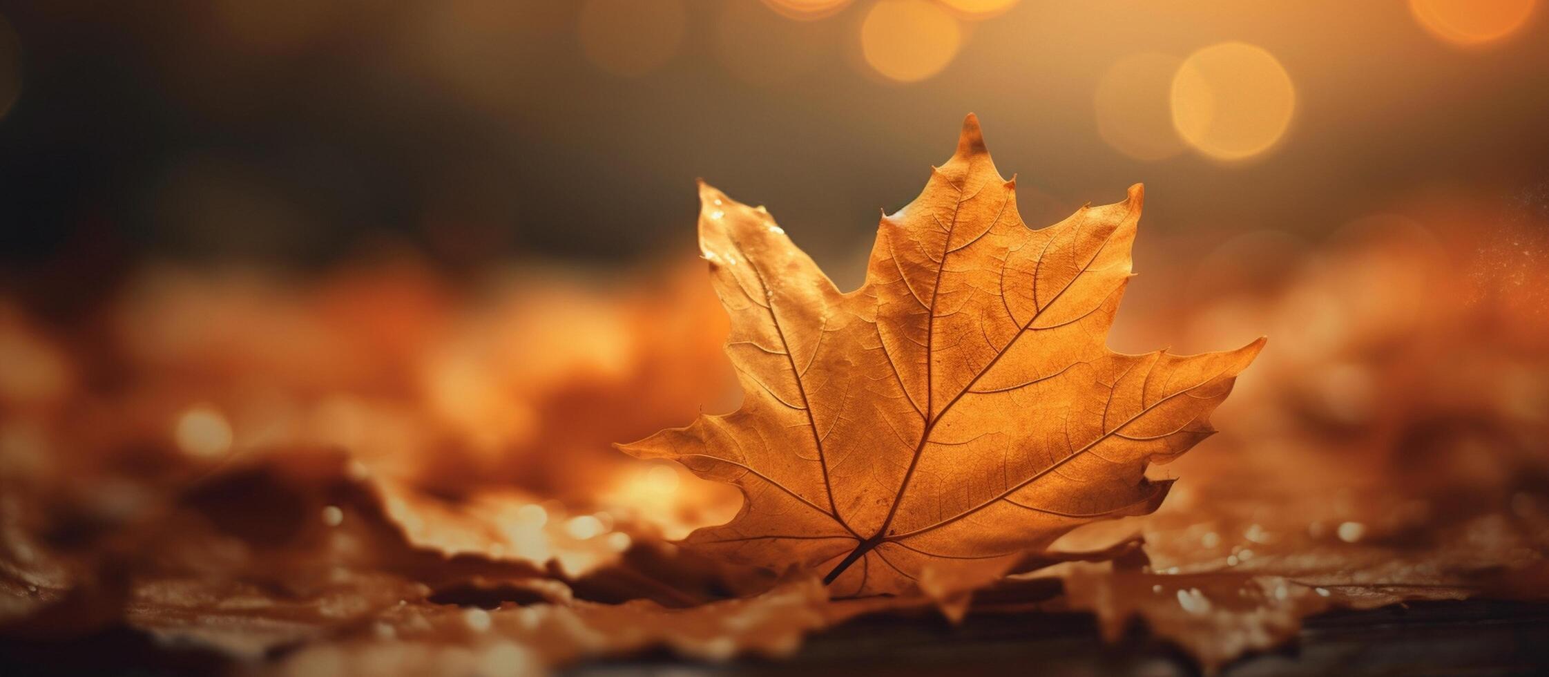 Beautiful autumn leaves on blurred background. photo