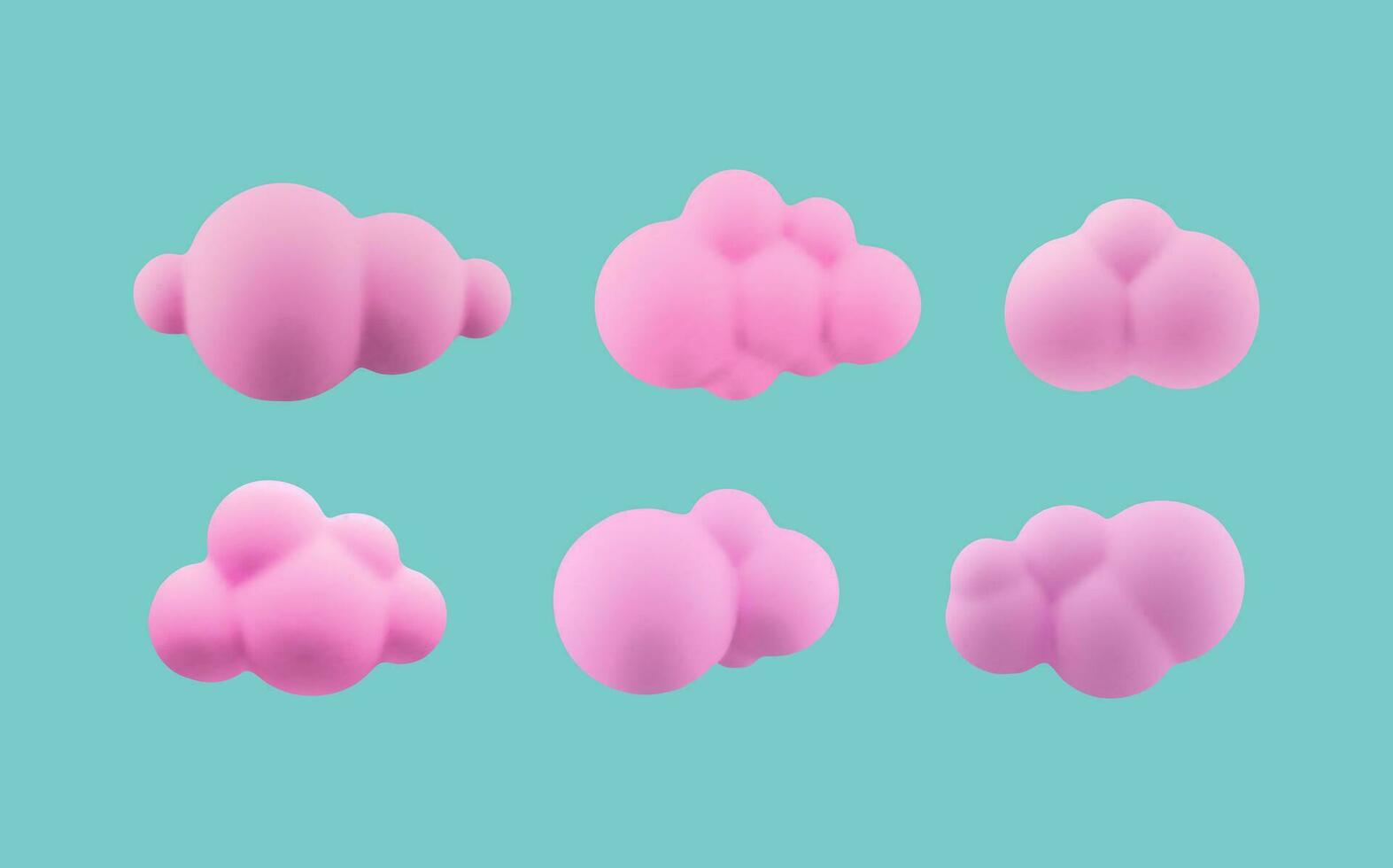 Set of 3d clouds vector