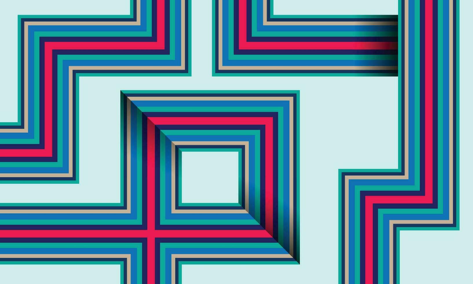 Red and blue retro lines ornament background template copy space. Vintage stripes backdrop design for poster, landing page, banner, leaflet, pamphlet, flyer, or brochure. vector
