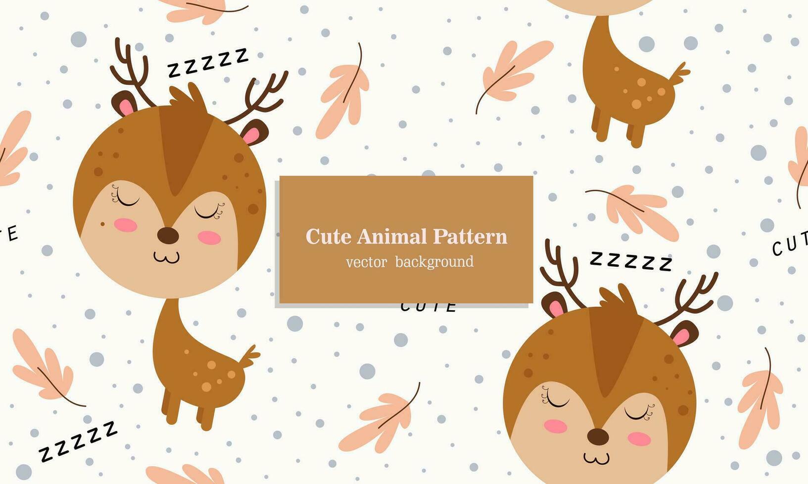 Deer animal seamless pattern background in zoo vector