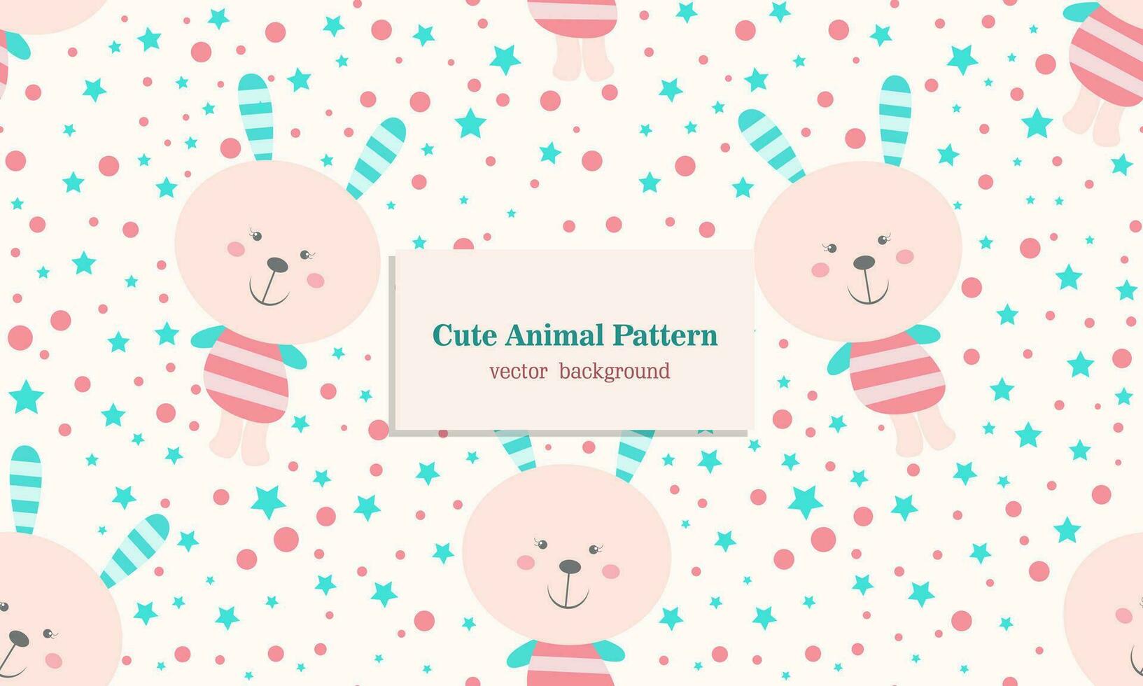 Rabbit animal habitat seamless pattern background vector